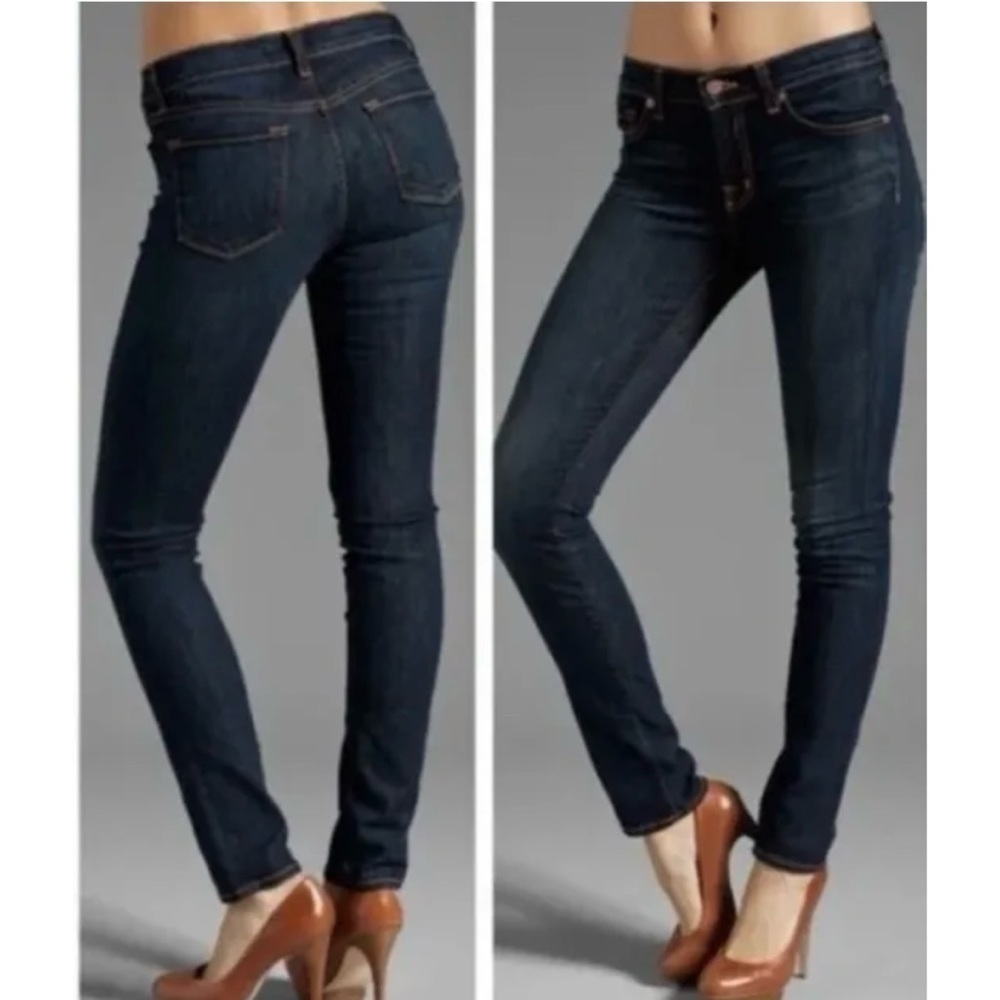 EUC J Brand Stove Pipe Skinny Dark Vintage Jeans Womens 25